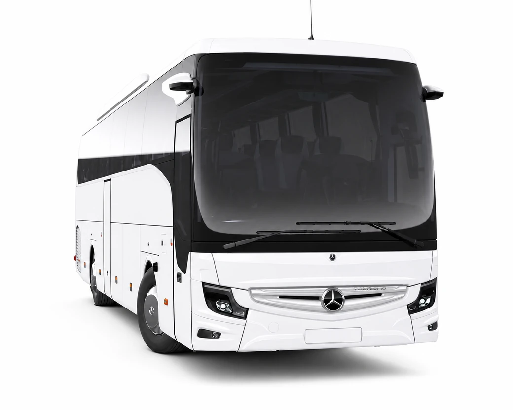 White passenger coach